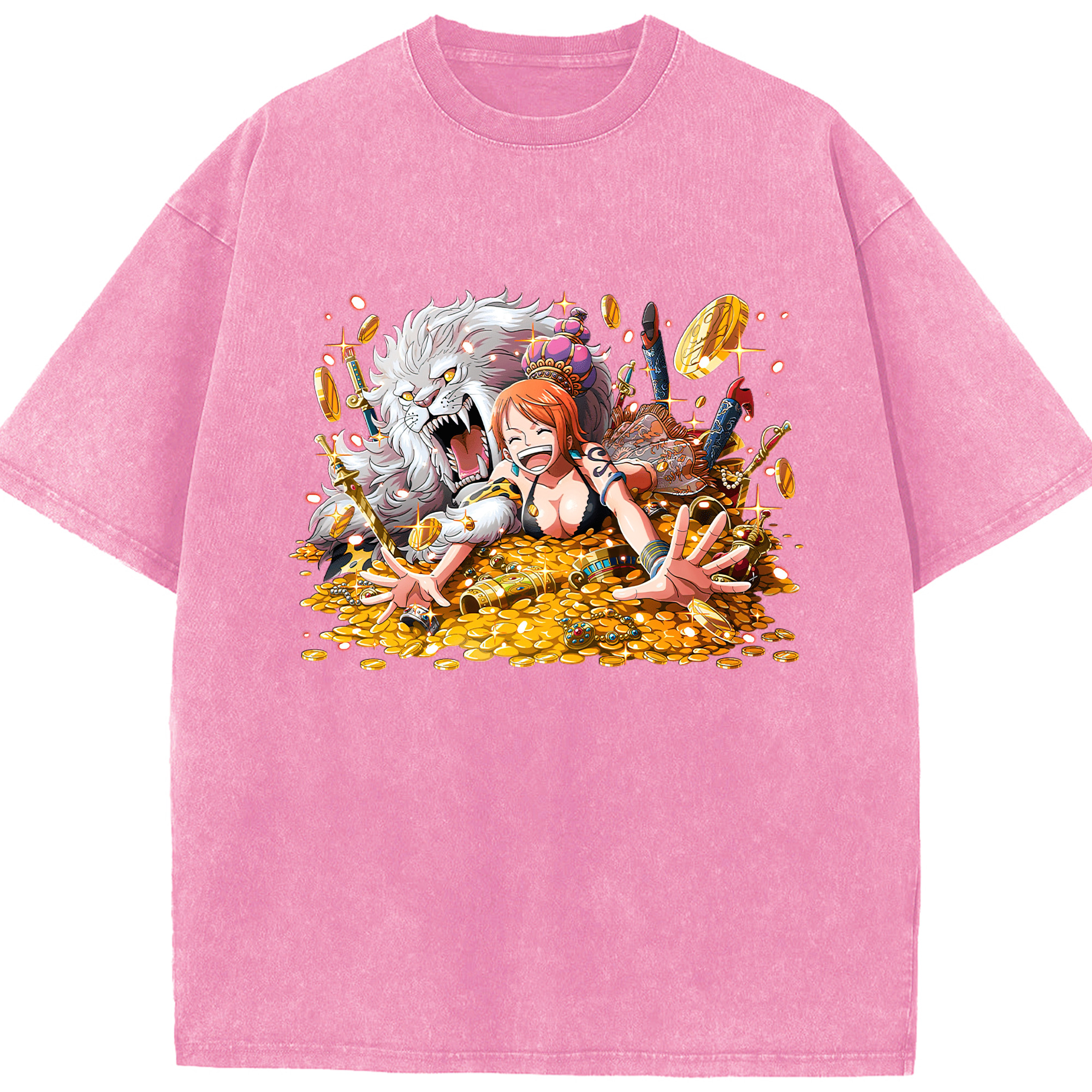 ワンピース ナミ ONE PIECE Nami 綿100% ヴィンテージ風 半袖Tシャツ（フロントプリント）